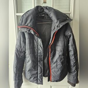 Roxy Women's Black Puffer Jacket with Red Accents